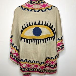 Knit Eyeball Oversized Cape